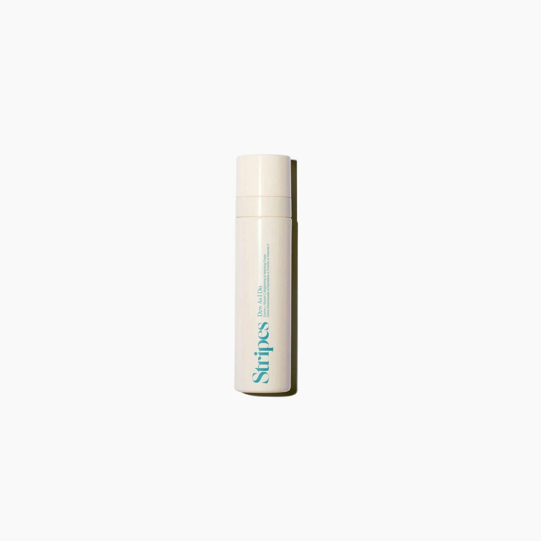 Dew As I Do moisturizer bottle with antioxidant-rich formula for hydration, firmness, and brightening peri-menopausal skin care.